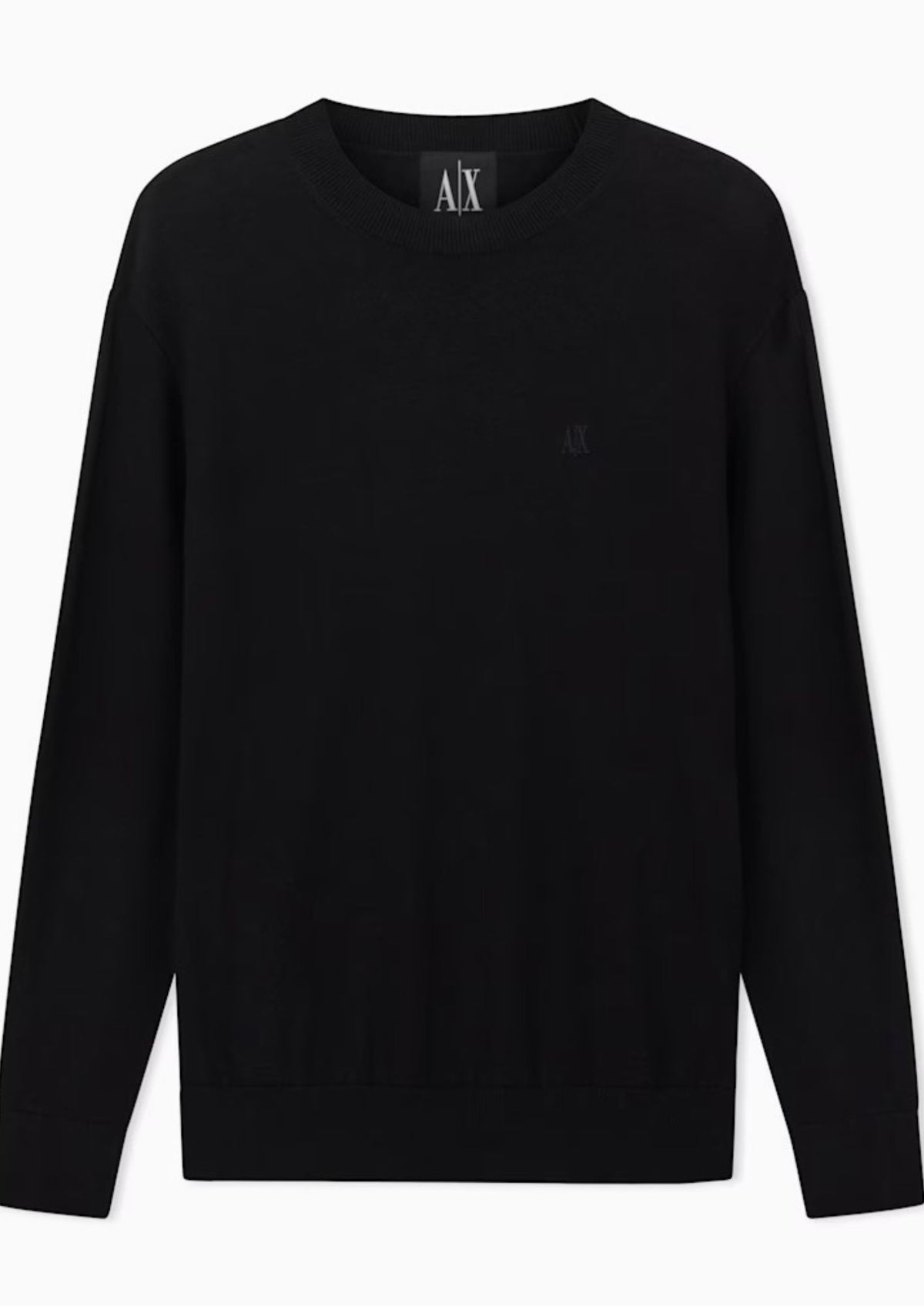 Maglione girocollo con logo in cotone viscosa e seta Icon Nero XM000338 AF12291 UC001 ARMANI EXCHANGE