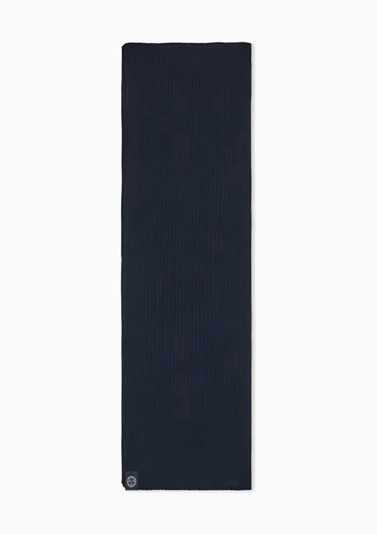 Sciarpa a costine in misto lana e cotone con patch logo Deep Navy XM001535 AF14008 UB101 ARMANI EXCHANGE