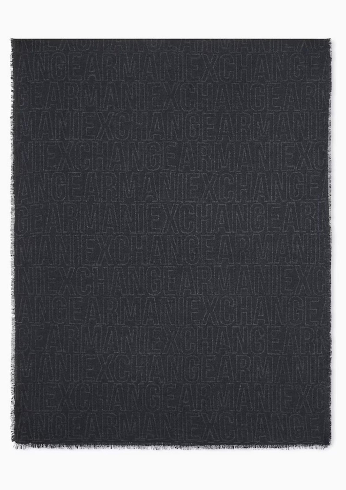 Sciarpa jacquard in cotone e viscosa con logo Nera XM001714 AF17470 FC361 ARMANI EXCHANGE