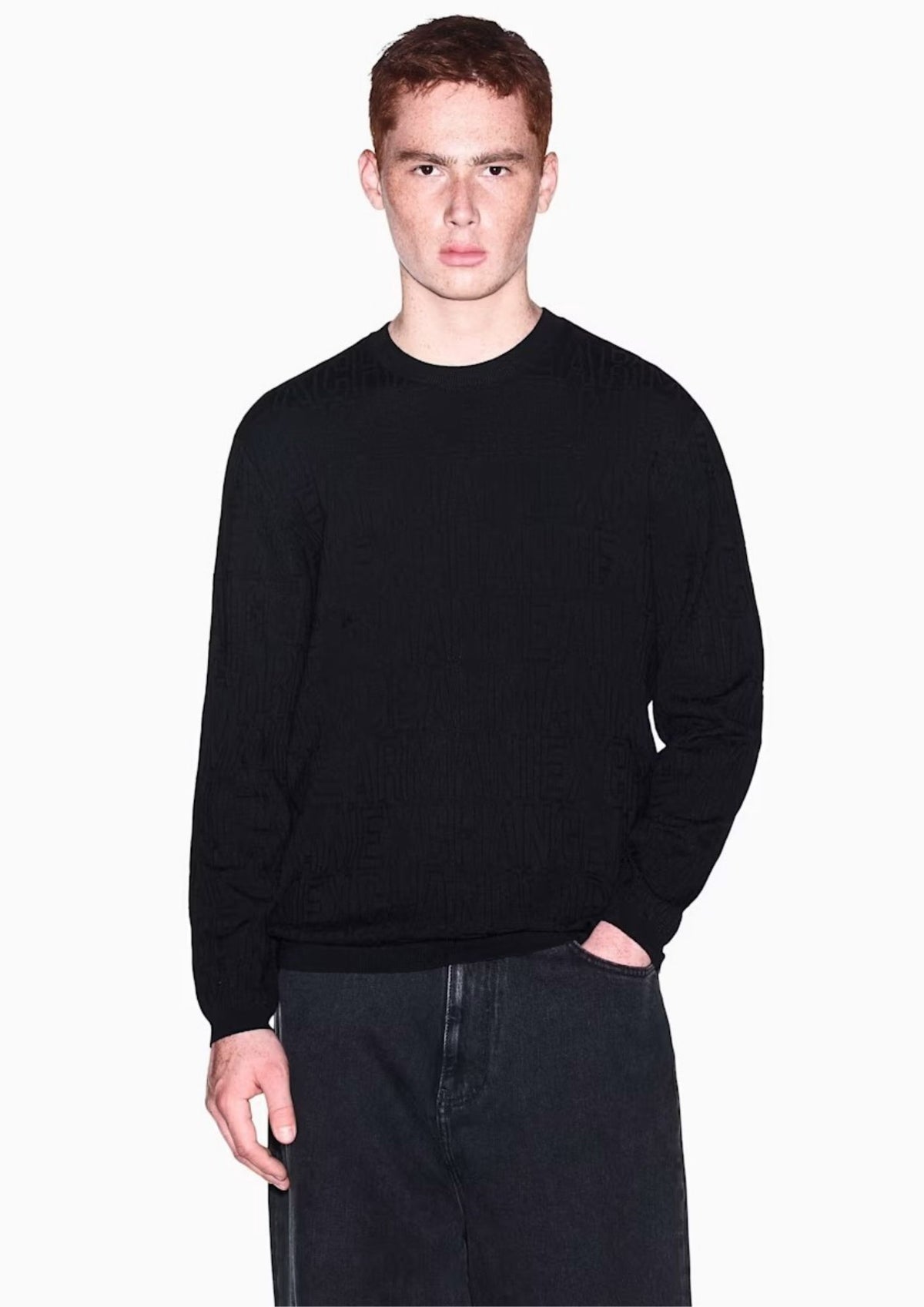 Pullover vestibilità regular in misto viscosa Nero XM002986 AF10454 UC001 ARMANI EXCHANGE