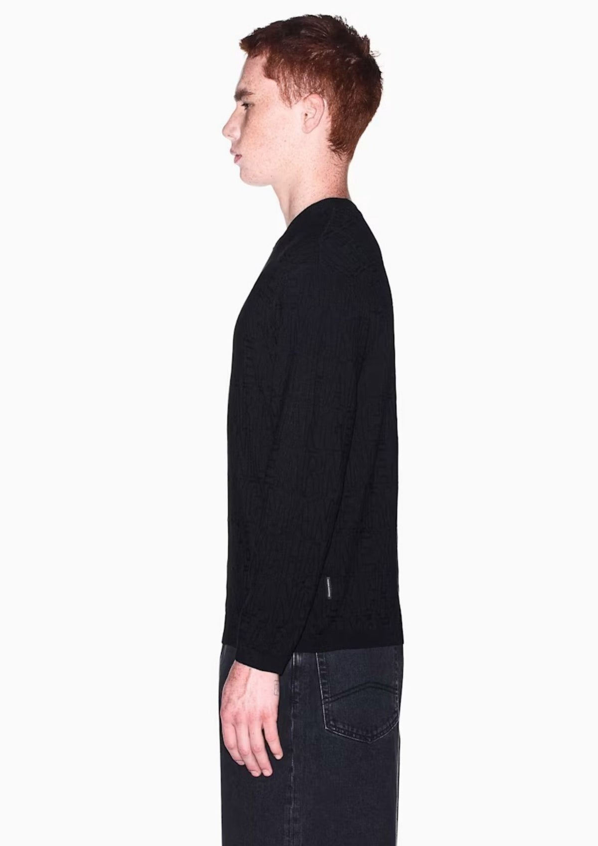 Pullover vestibilità regular in misto viscosa Nero XM002986 AF10454 UC001 ARMANI EXCHANGE