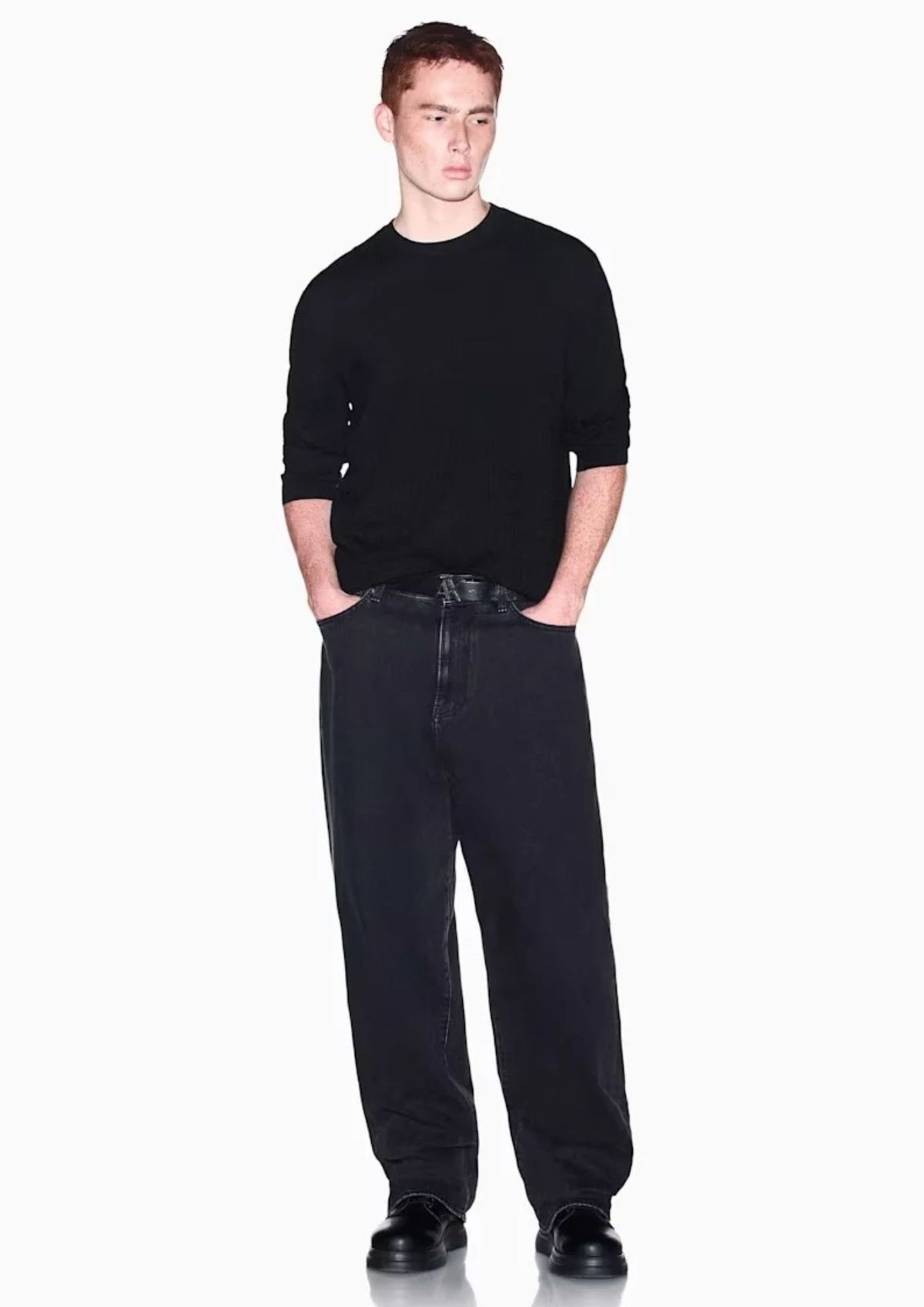Pullover vestibilità regular in misto viscosa Nero XM002986 AF10454 UC001 ARMANI EXCHANGE