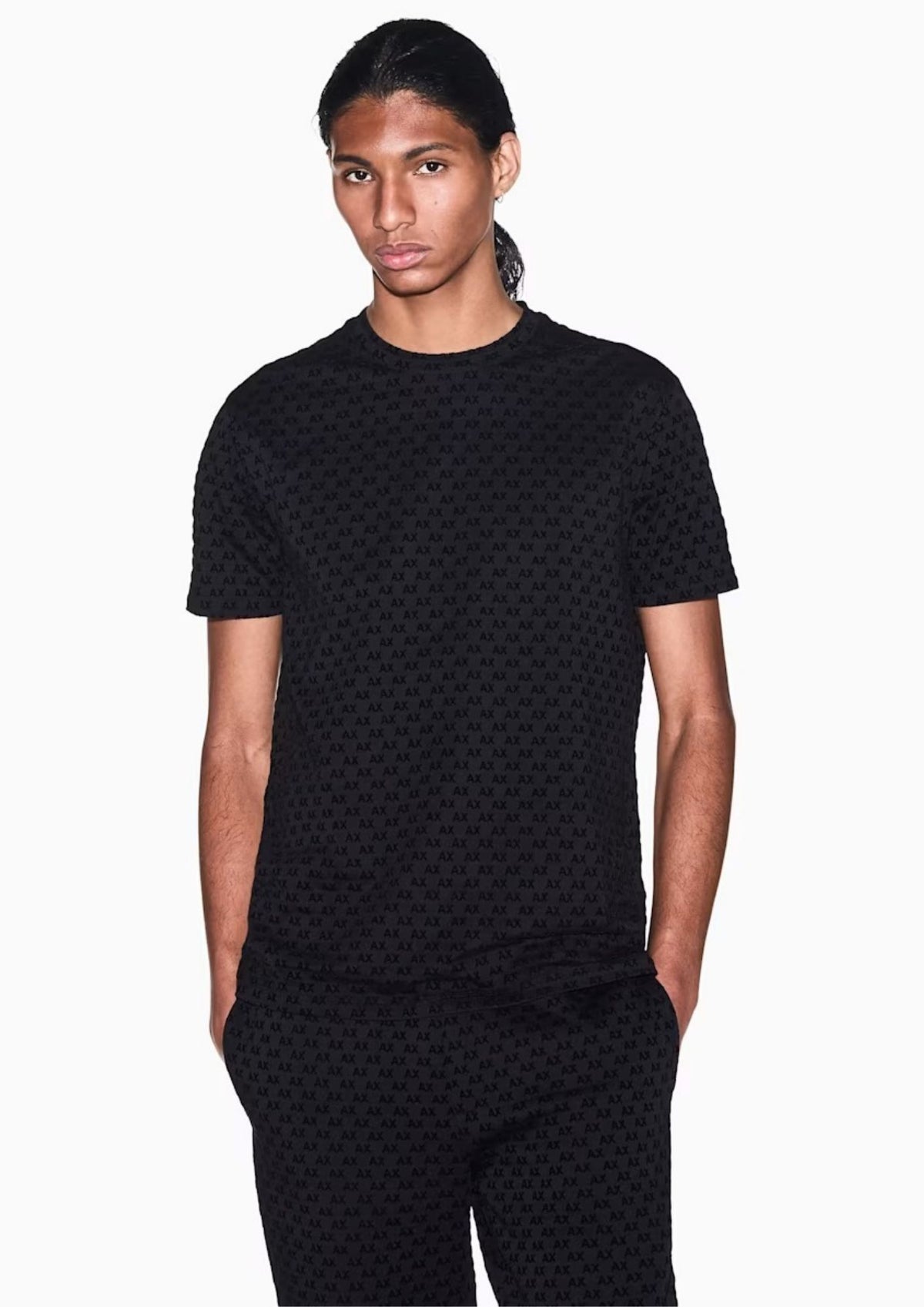 T-shirt in jersey di cotone con vestibilità regular Nera XM003079 AF10356 UC001 ARMANI EXCHANGE