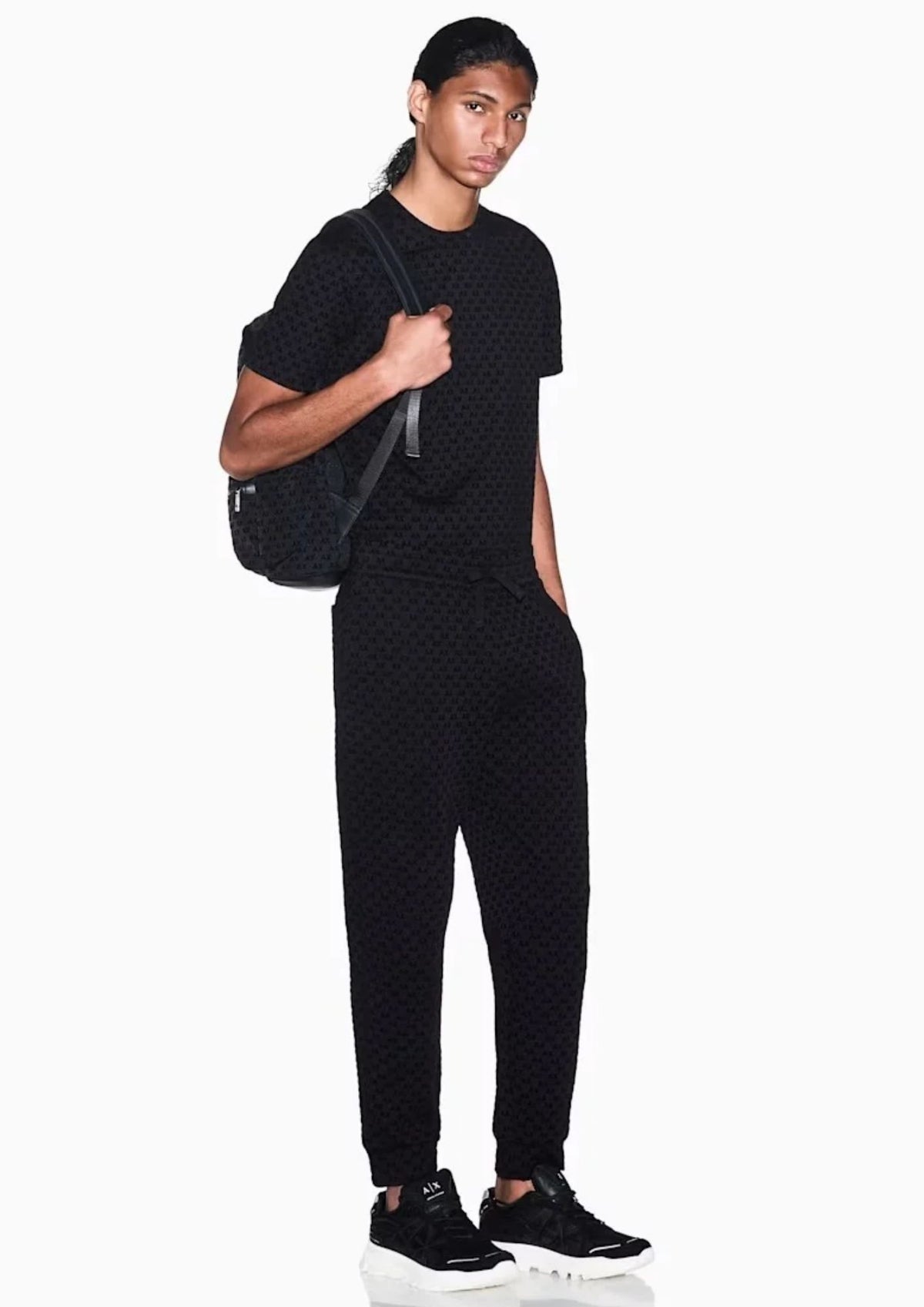 T-shirt in jersey di cotone con vestibilità regular Nera XM003079 AF10356 UC001 ARMANI EXCHANGE