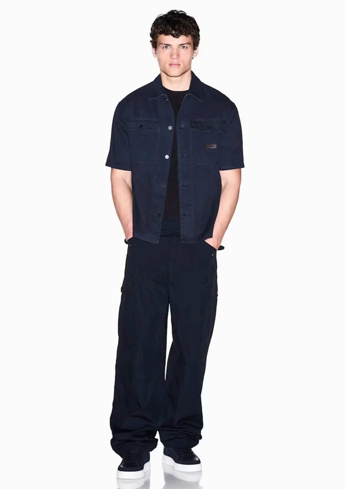 T-shirt a taglio slim in jersey di cotone stretch Nera XM003141 AF26650 UC001 ARMANI EXCHANGE