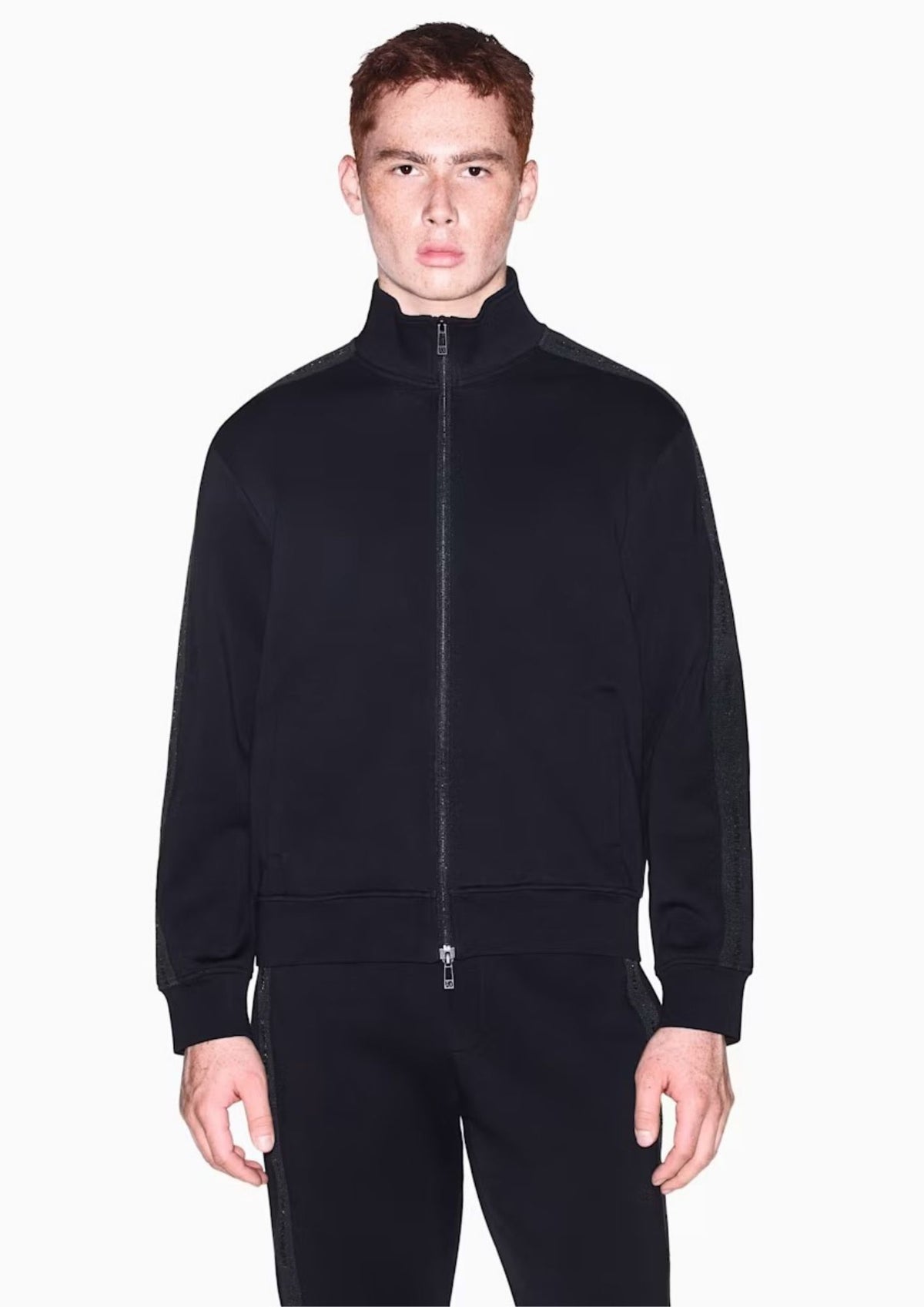 Felpa regular fit in jersey accoppiato di cotone stretch Nero XM003144 AF13047 UC001 ARMANI EXCHANGE