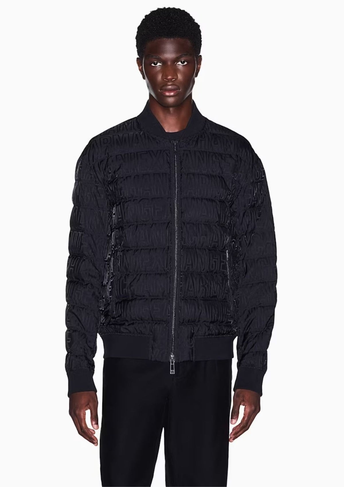 Piumino in nylon jacquard con dettagli in maglia Nero XM003310 AF28563 FC340 ARMANI EXCHANGE