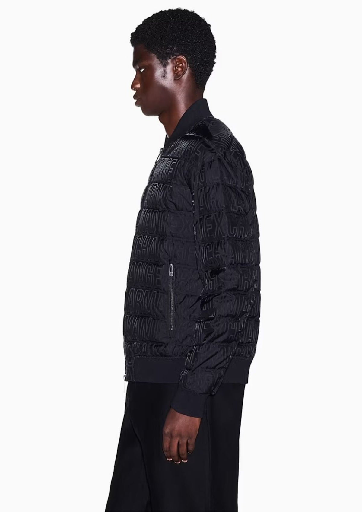 Piumino in nylon jacquard con dettagli in maglia Nero XM003310 AF28563 FC340 ARMANI EXCHANGE