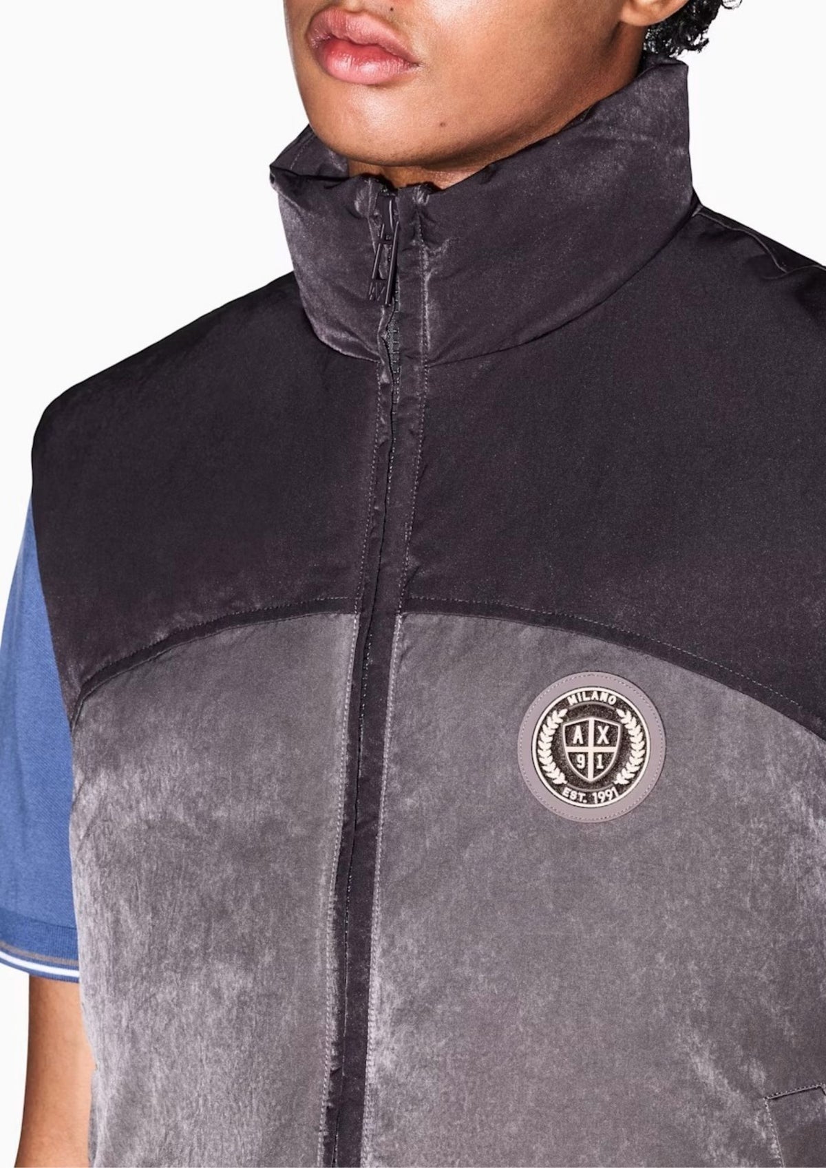 Gilet Crossover con zip e collo alto Grigio e Nero XM003320 AF27108 M8432 ARMANI EXCHANGE