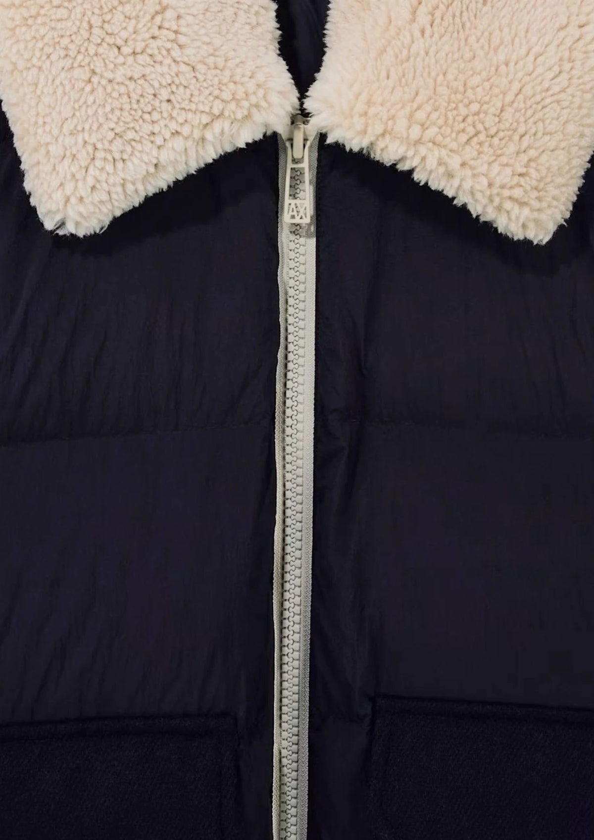 Piumino trapuntato con zip e collo in misto lana Blu Navy XM003325 AF27210 UB101 ARMANI EXCHANGE