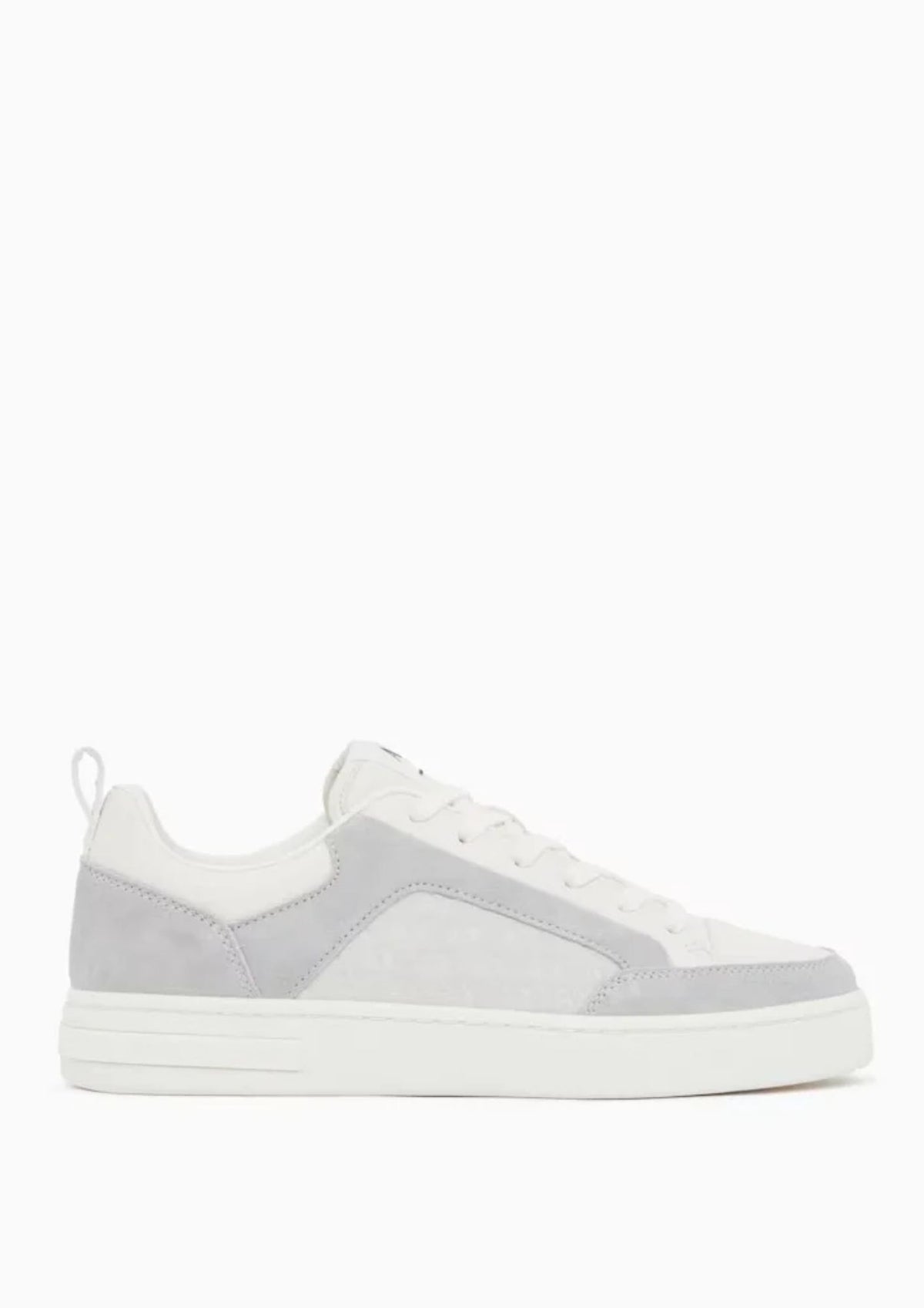 Sneakers in pelle con inserti in camoscio e motivo logo Bianche XM003388 AF27475 U0003 ARMANI EXCHANGE