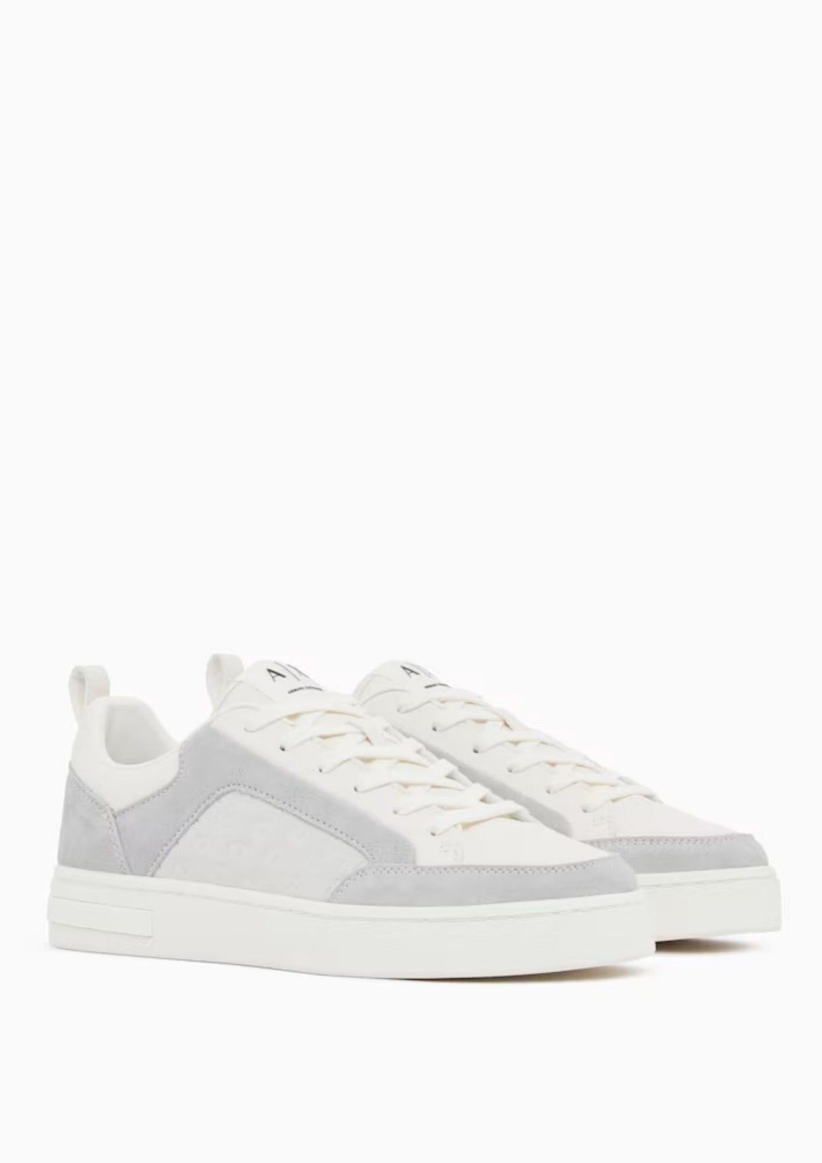 Sneakers in pelle con inserti in camoscio e motivo logo Bianche XM003388 AF27475 U0003 ARMANI EXCHANGE