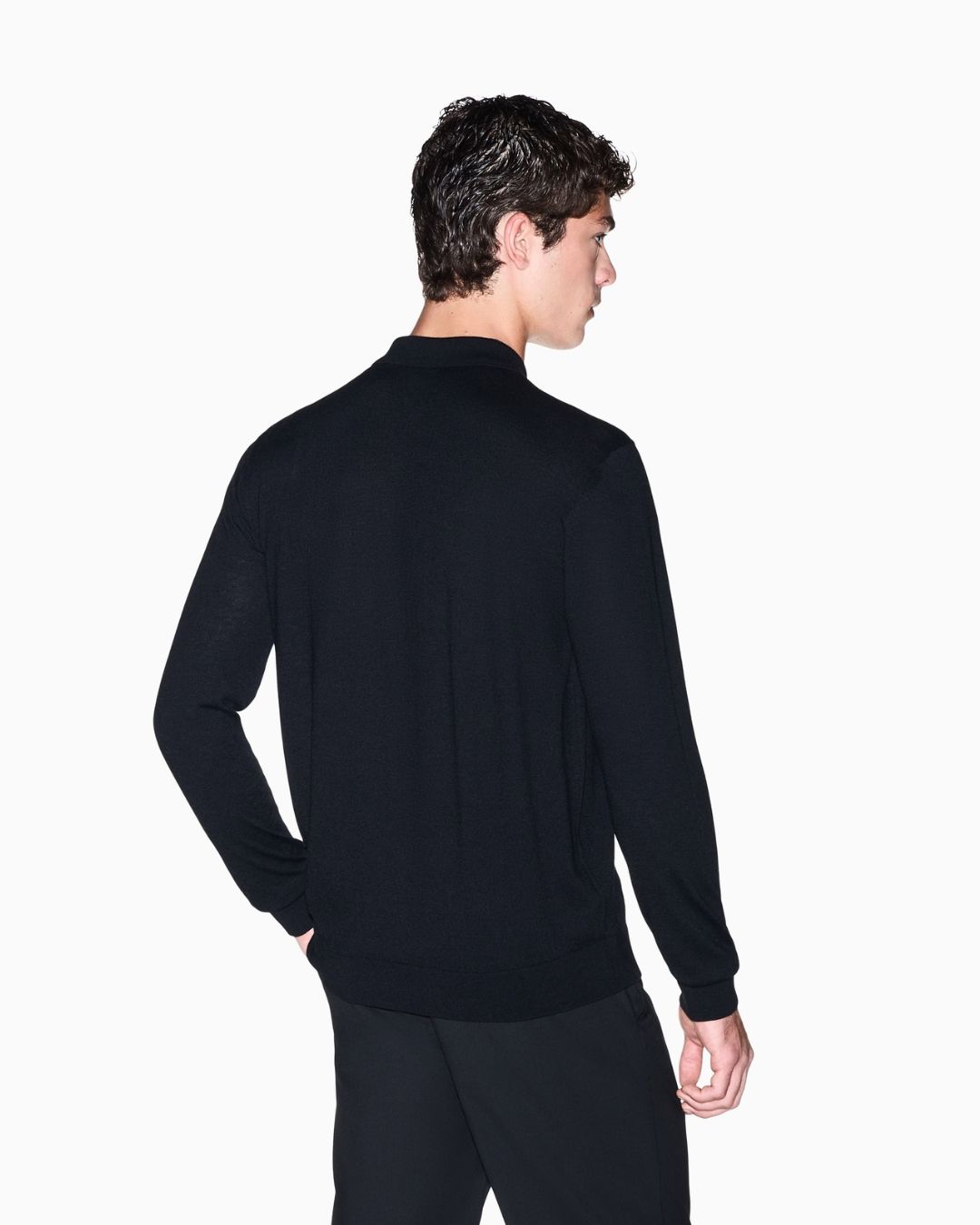 Polo in maglia Crossover in lyocell e lana Nero XM003569 AF28778 UC001 ARMANI EXCHANGE