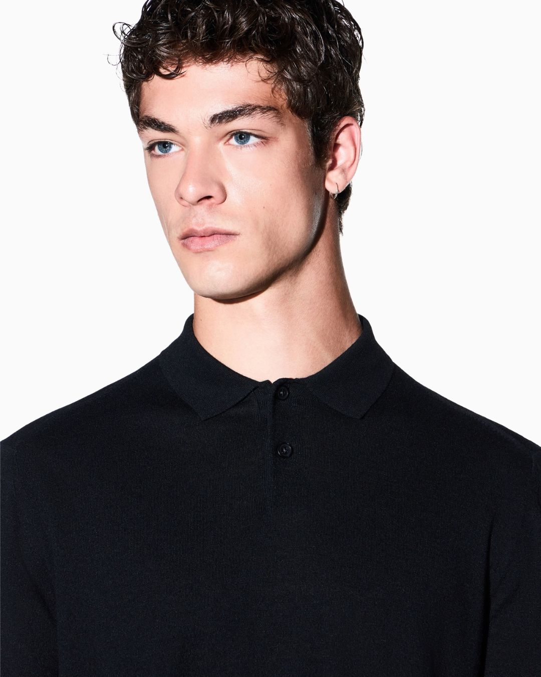 Polo in maglia Crossover in lyocell e lana Nero XM003569 AF28778 UC001 ARMANI EXCHANGE
