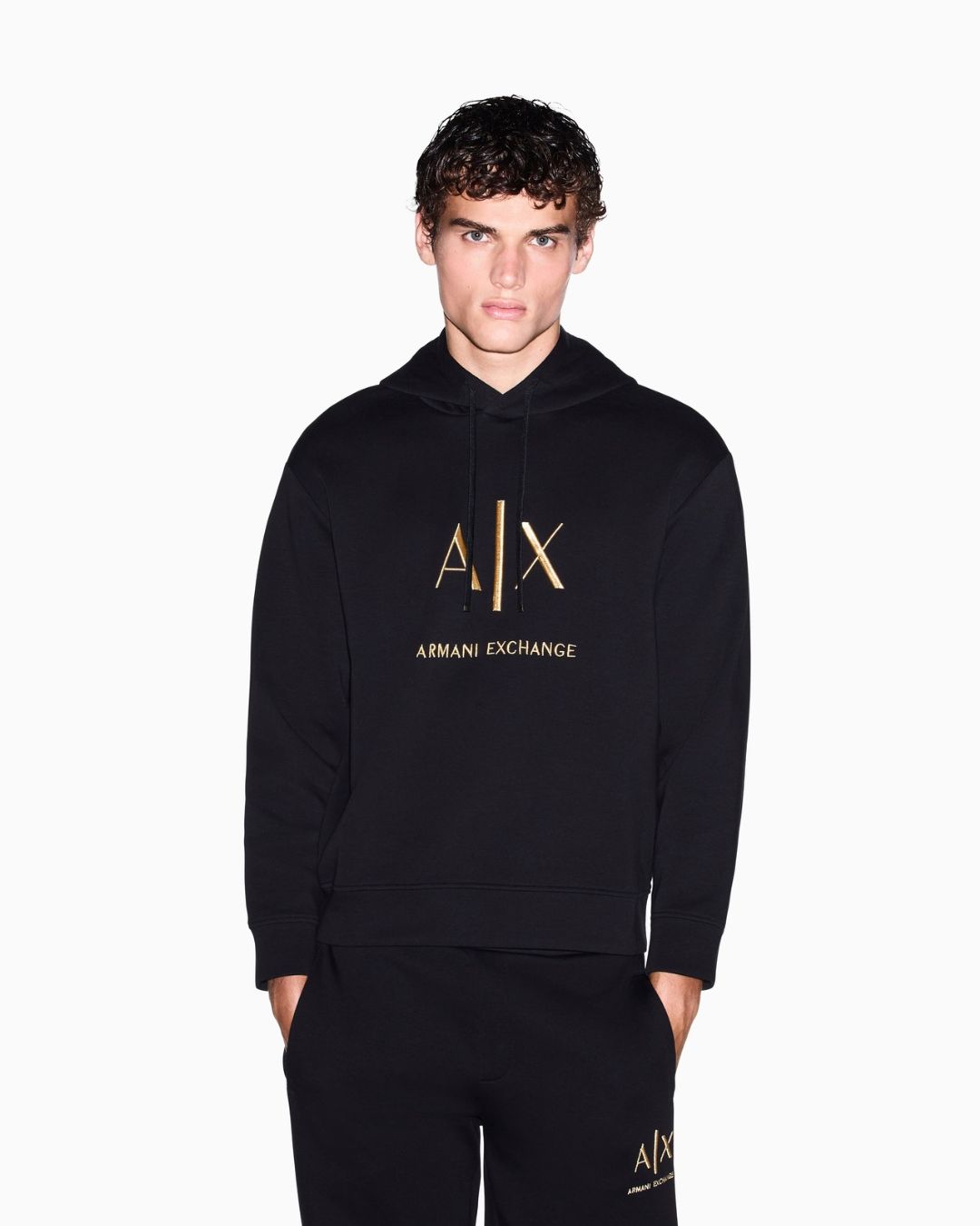 Felpa cotone regular Nero XM003876 AF20150 UC001 ARMANI EXCHANGE