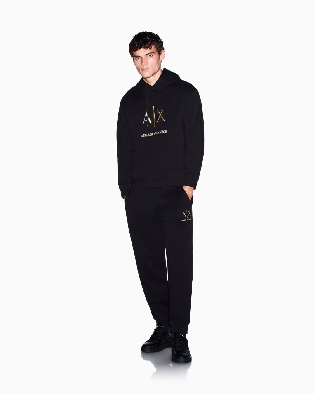 Felpa cotone regular Nero XM003876 AF20150 UC001 ARMANI EXCHANGE