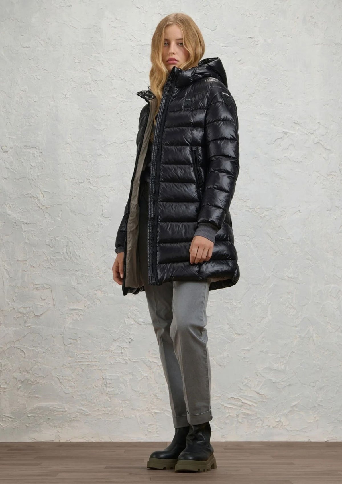 Piumino Imbottito Ovatta Termica Adelaide Nero Beige BLDK02073 6648 999EI BLAUER