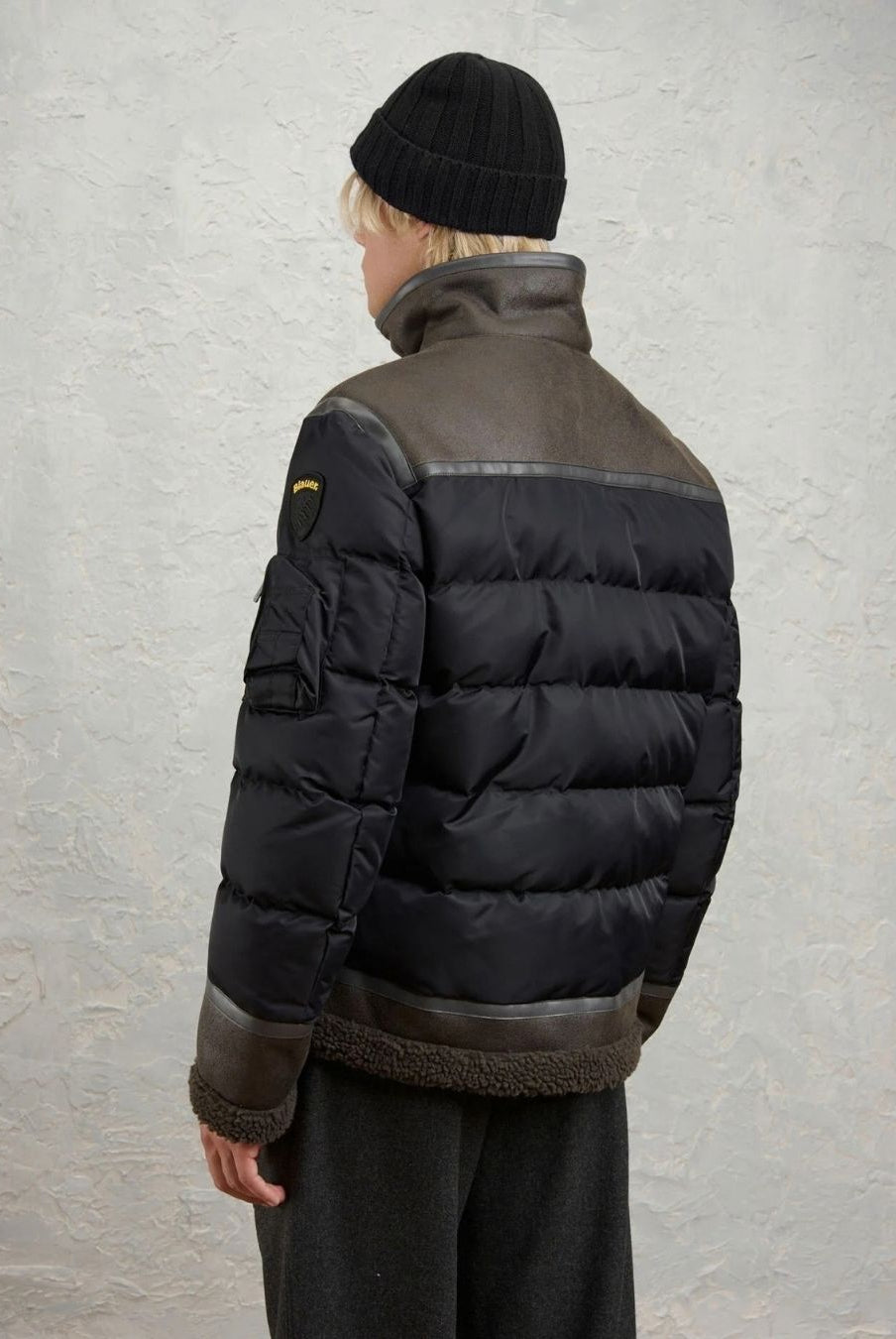Giubbetto con inserti in Montone Organ New Nero BLUC02240 7280 999 BLAUER