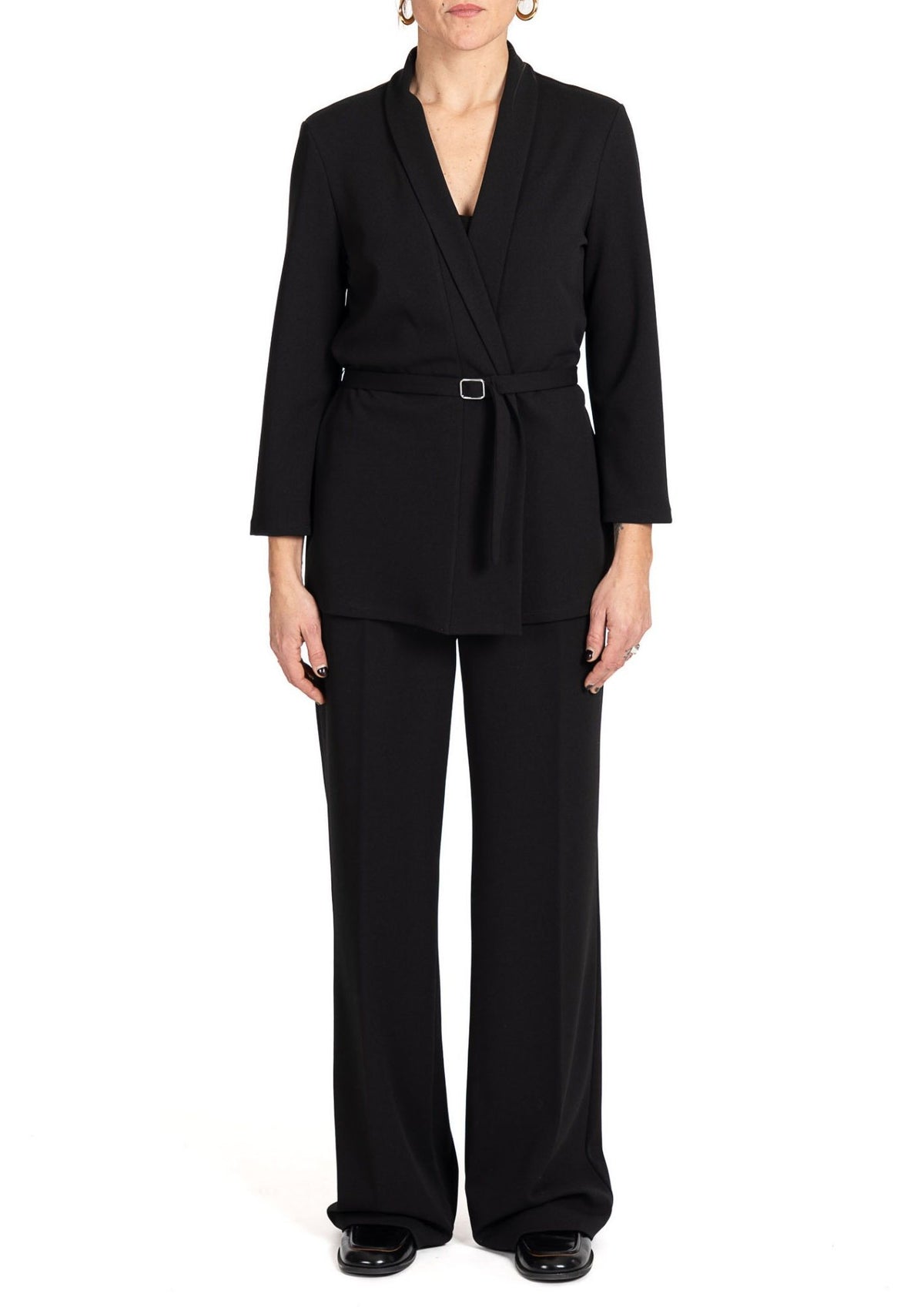Tailleur Donna con Giacca a Portafoglio e Pantaloni a Palazzo Nero 4J45R000048N 33 DIANA GALLESI