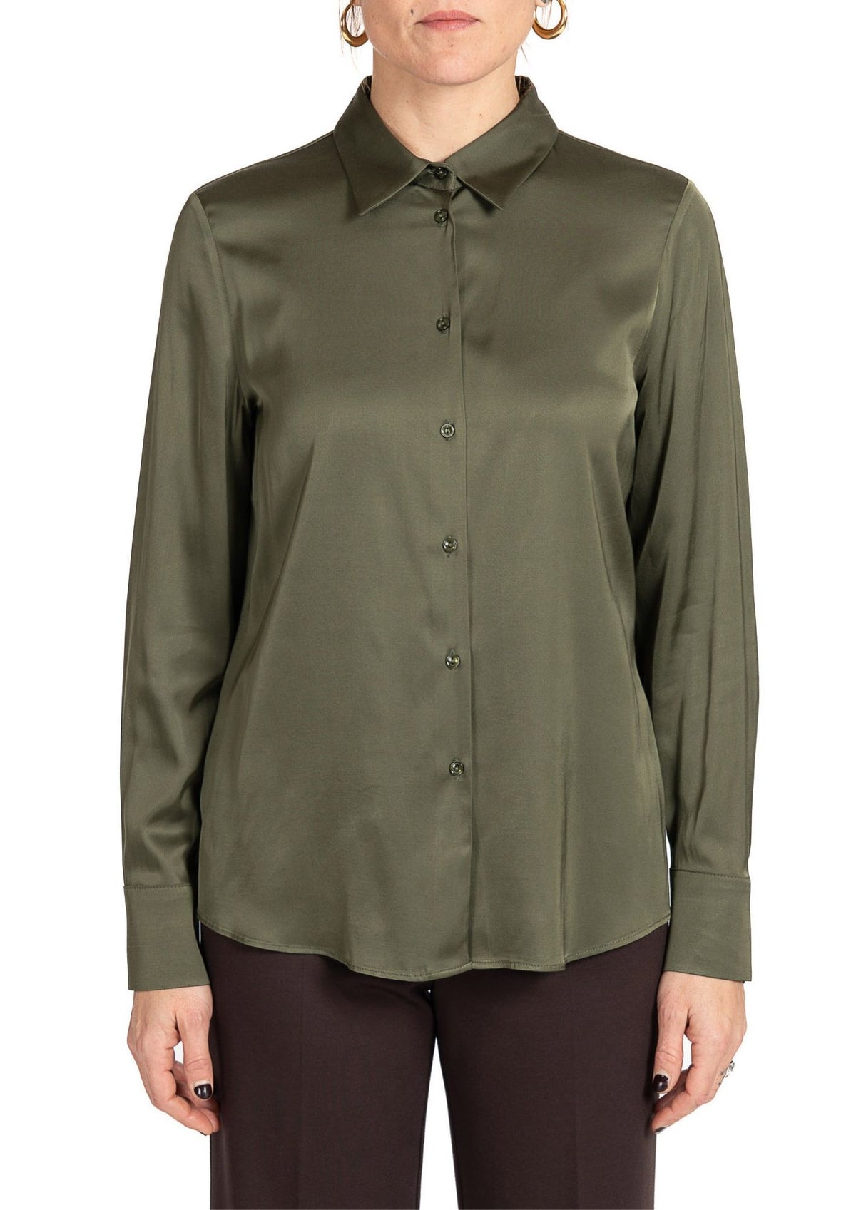Camicia Donna in Raso Verde Militare 5383R003210N 25 DIANA GALLESI