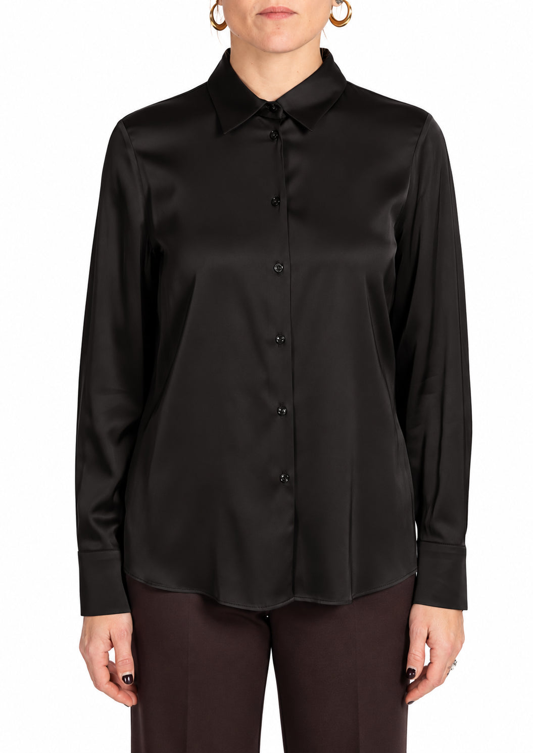 Camicia Donna in Raso Nero 5383R003210N 33 DIANA GALLESI