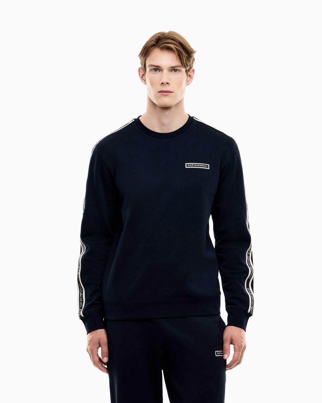 Felpa Logo Series regular in jersey Blu Navy 7M002195 AF10377 UB102 EA7 EMPORIO ARMANI