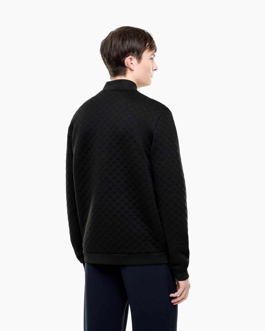 Felpa Premium Label fullzip in jersey con dettagli in maglia Nero 7M002246 AF26241 UC001 EA7 EMPORIO ARMANI