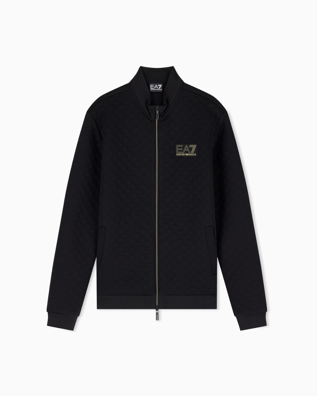 Felpa Premium Label fullzip in jersey con dettagli in maglia Nero 7M002246 AF26241 UC001 EA7 EMPORIO ARMANI