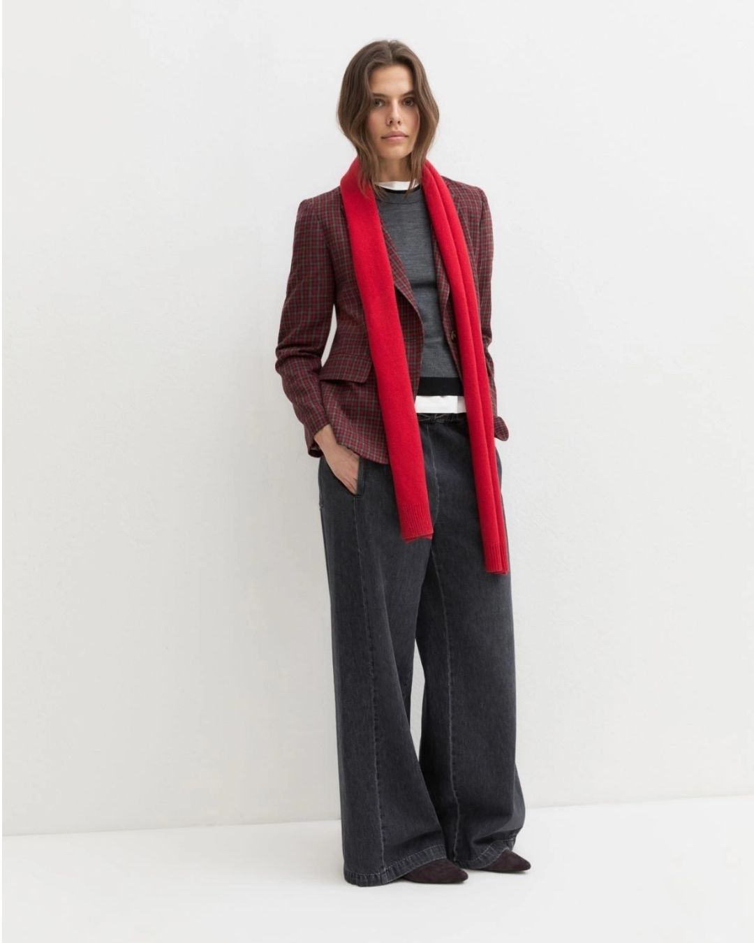 Blazer monopetto in flanella stretch Rosso 2625046032200 007 EMME MARELLA