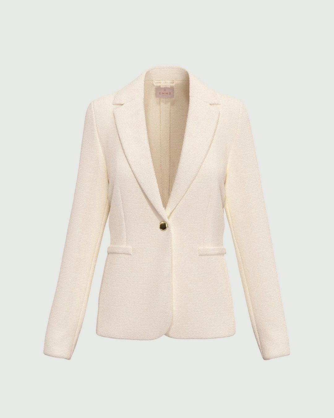 Giacca sfiancata in stuoia stretch Bianco Lana 2625046101200 002 EMME MARELLA