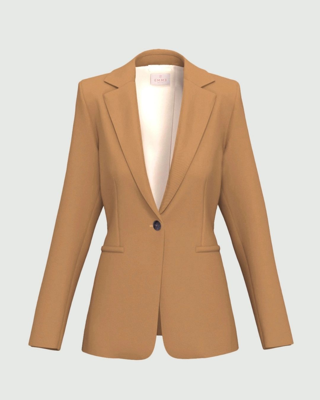 Blazer semiaderente in twill stretch Cammello 2625046131200 001 EMME MARELLA
