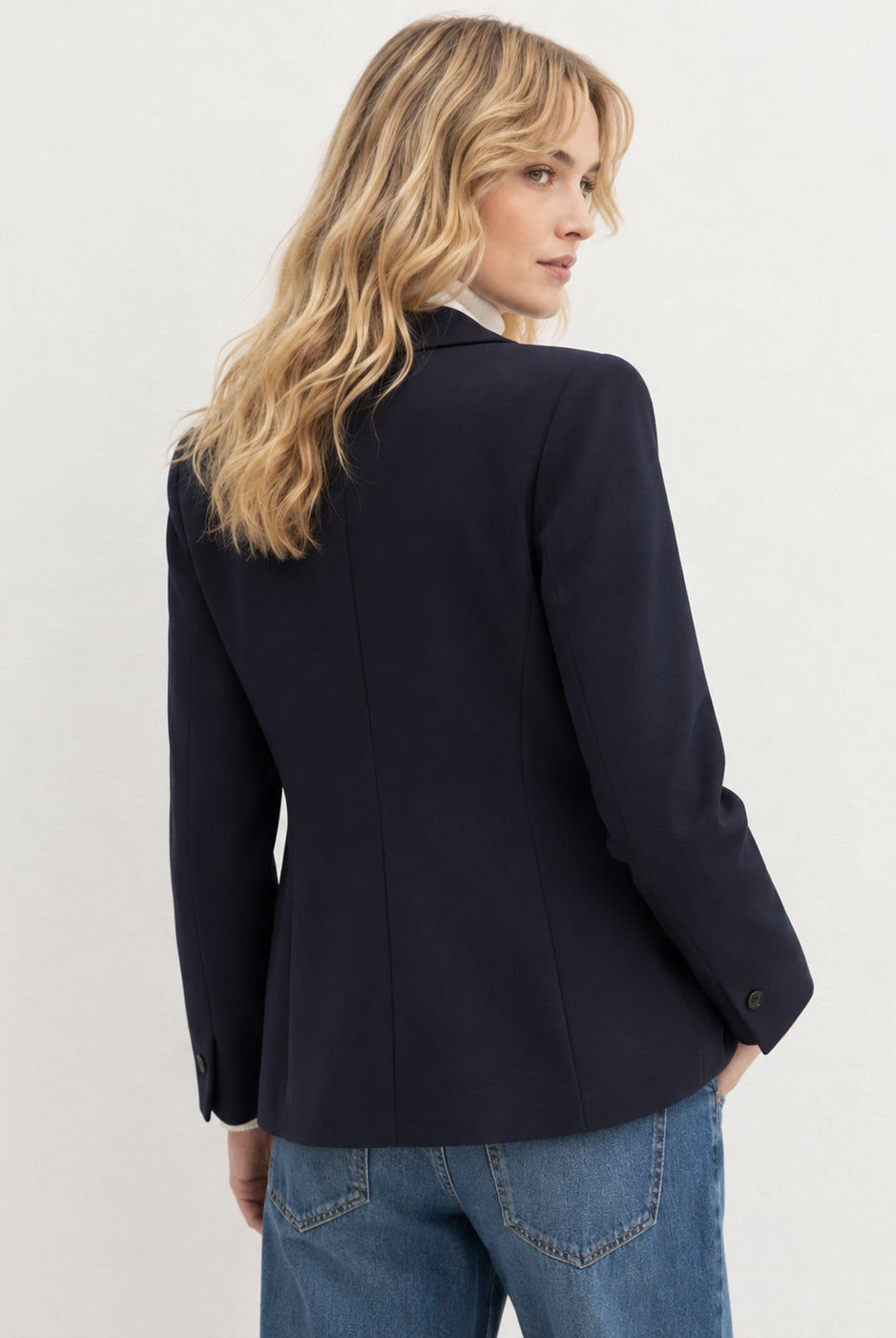 Blazer semiaderente in twill stretch Blu Navy 2625046131200 005 EMME MARELLA