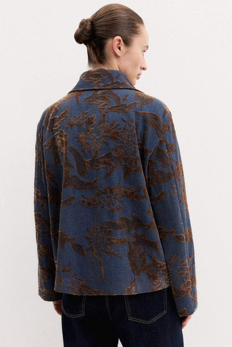 Giacca in denim jacquard delavé Emmghiera Blue Jeans 2625046141200 001 EMME MARELLA
