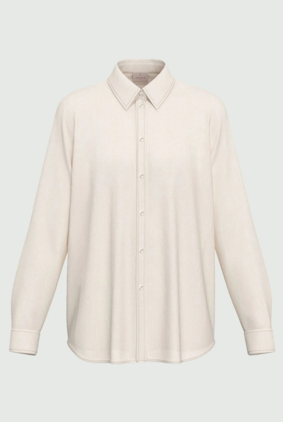 Camicia dritta in misto seta Bianco lana 2625116051200 001 EMME MARELLA