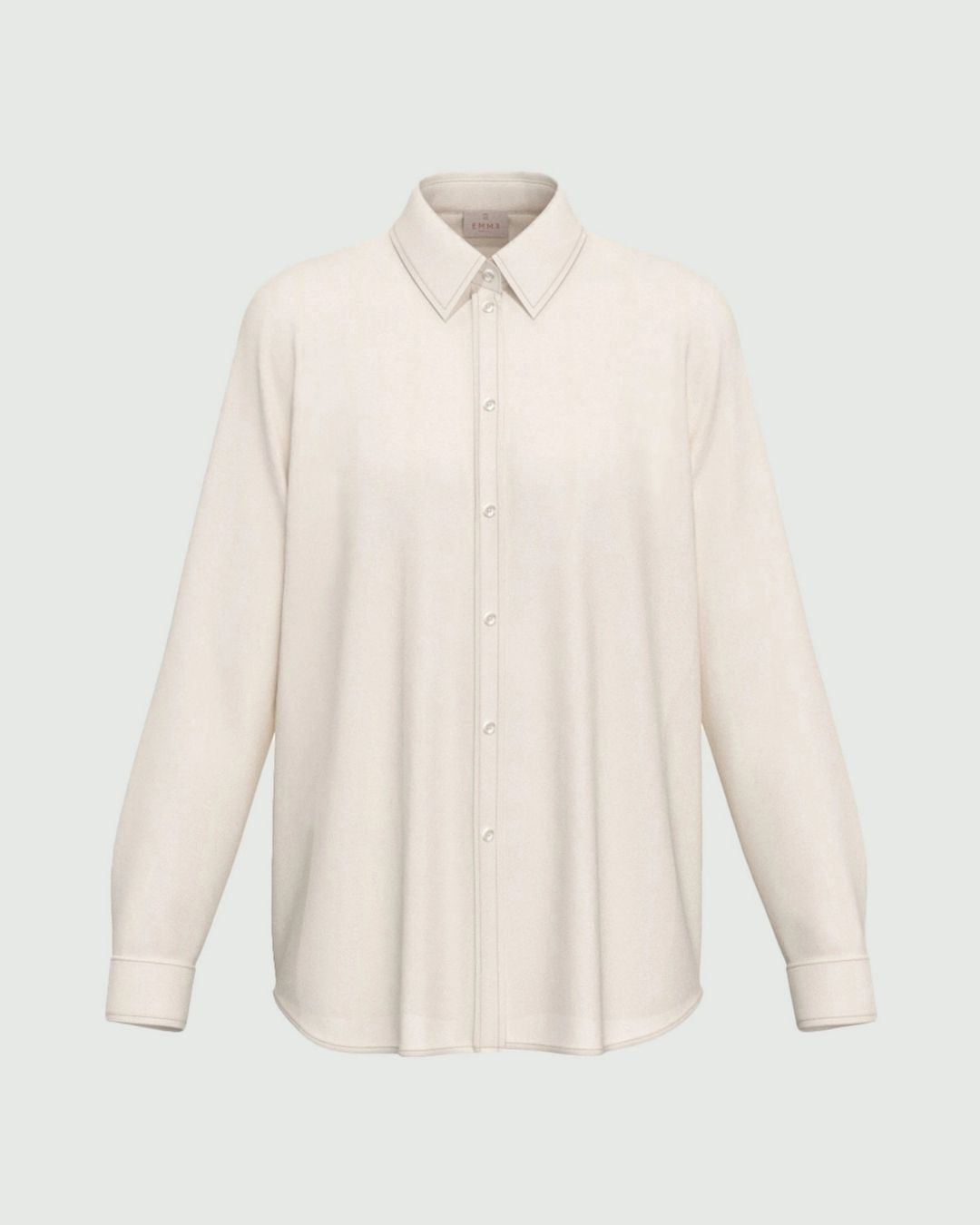 Camicia dritta in misto seta Bianco lana 2625116051200 001 EMME MARELLA