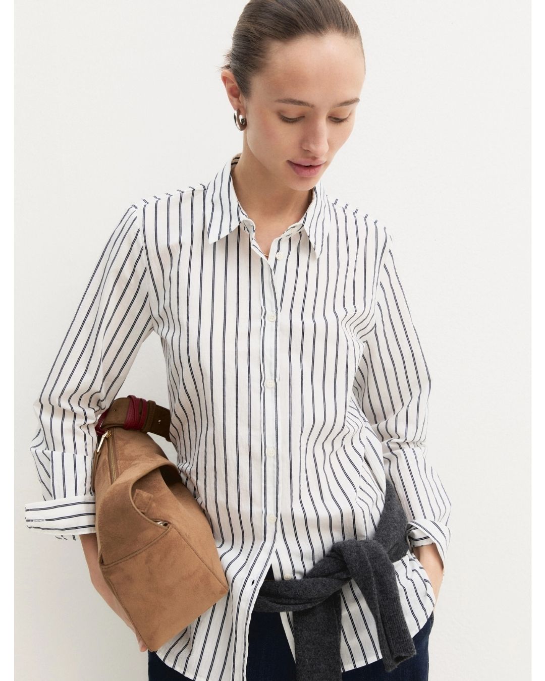 Camicia a maniche lunghe in misto cotone Bianco lana 2625116061200 002 EMME MARELLA