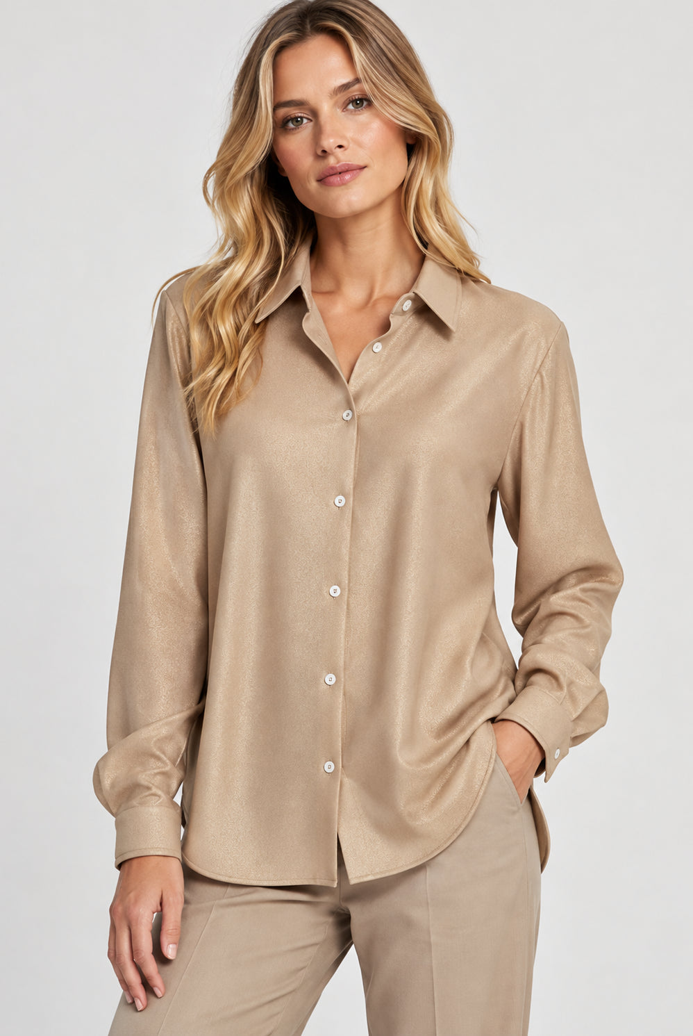Emme Marella Camicia Donna Emmcertosa Bianco Panna 2625116082200 002 EMME MARELLA