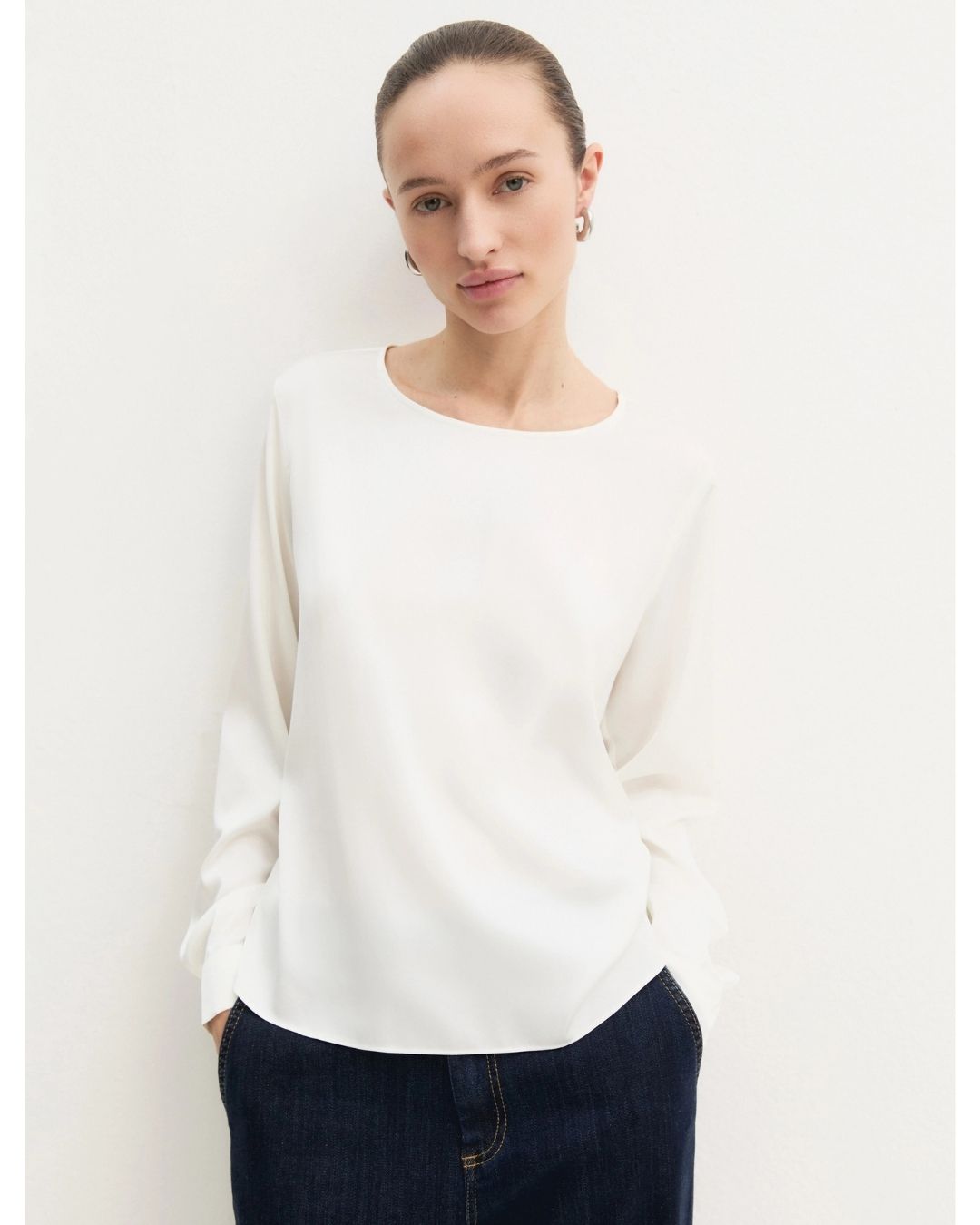 Blusa in raso stretch Avorio 2625116091200 001 EMME MARELLA