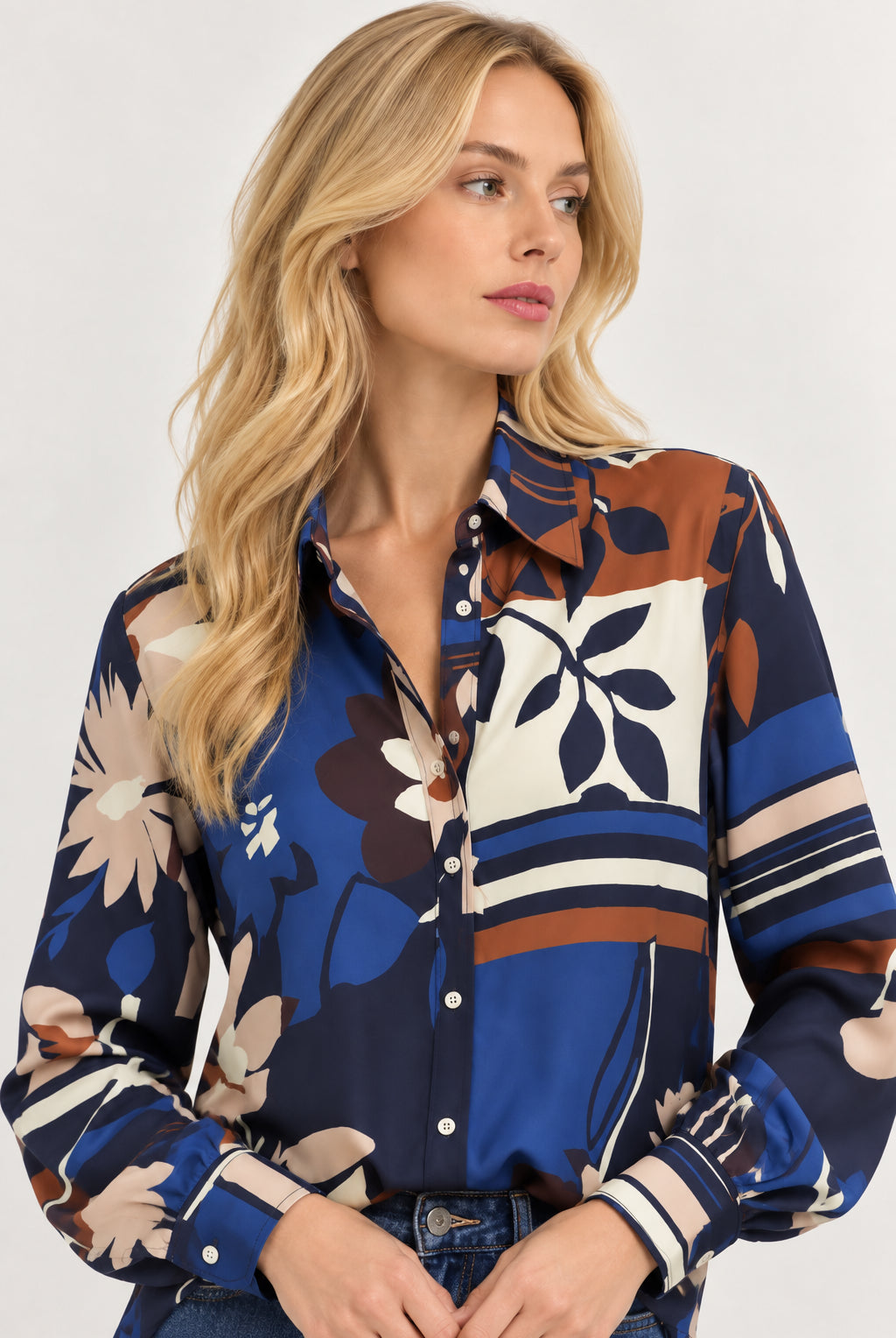 Emme Marella Camicia Donna Emmdenaro Bianco Floreale 2625116191200 001 EMME MARELLA