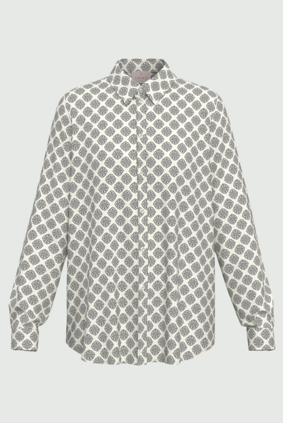 Camicia in raso stampato Bianco lana 2625116191200 004 EMME MARELLA