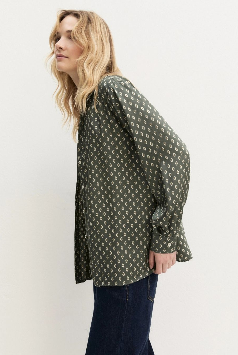 Camicia in twill stampato Salvia 2625116231200 003 EMME MARELLA