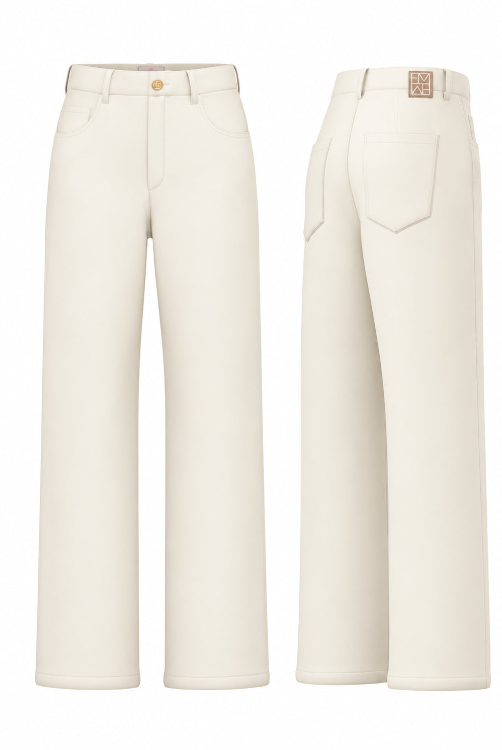 Emme Marella Pantalone Donna Emmfuxia Bianco Panna 2625136061200 001 EMME MARELLA