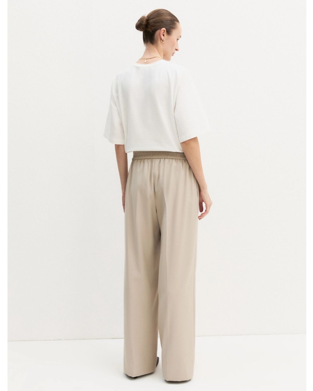 Pantalone dritto in flanella stretch Ecru' 2625136111200 004 EMME MARELLA