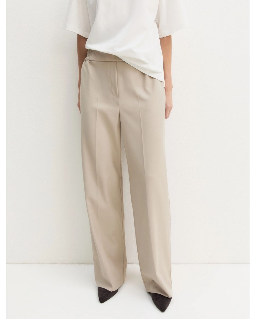 Pantalone dritto in flanella stretch Ecru' 2625136111200 004 EMME MARELLA