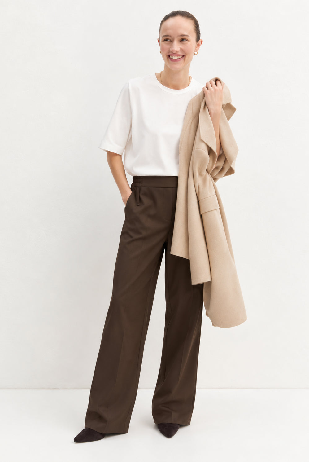 Pantalone dritto in flanella stretch Emmfiesta Testa di Moro 2625136111200 007 EMME MARELLA