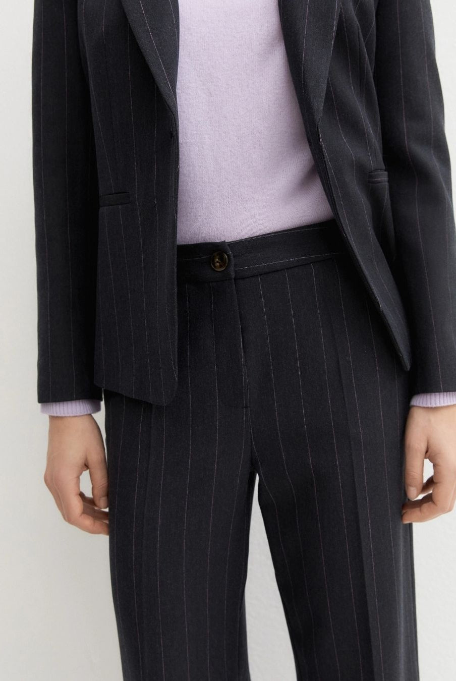 Pantalone dritto in gabardina stretch Blu 2625136202200 002 EMME MARELLA