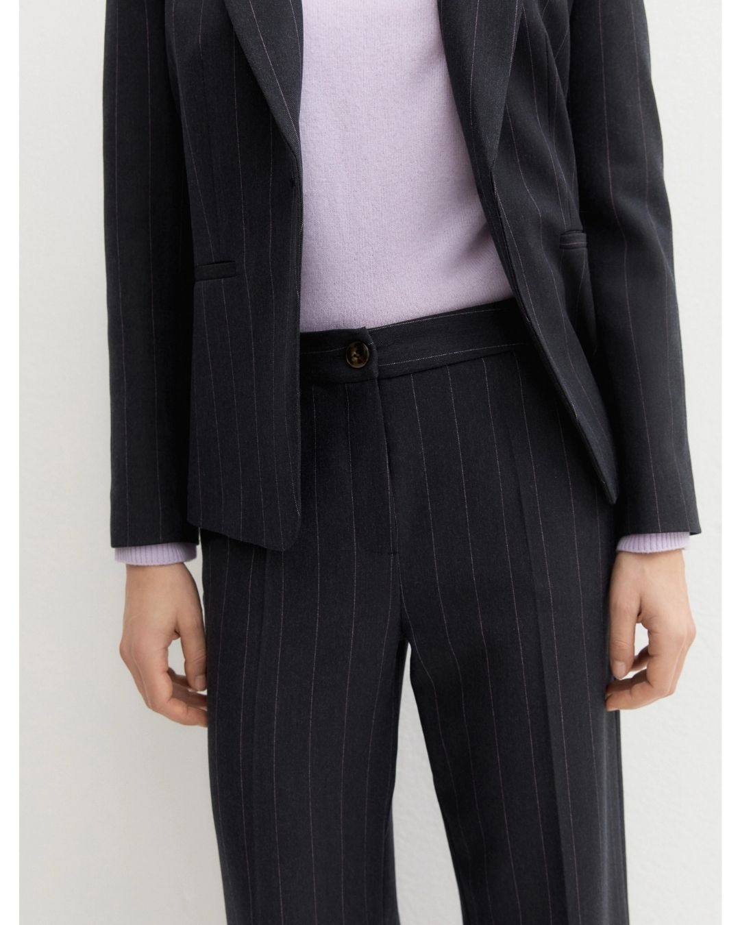 Pantalone dritto in gabardina stretch Blu 2625136202200 002 EMME MARELLA