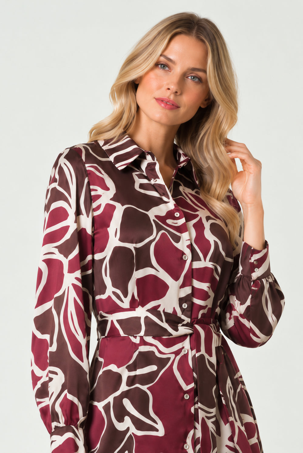 Chemisier in twill stampato Emmalarico Marrone Floreale 2625226081200 002 EMME MARELLA