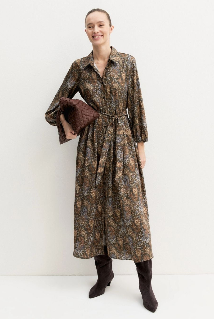 Chemisier lungo in twill stampato Sottobosco 2625226131200 008 EMME MARELLA
