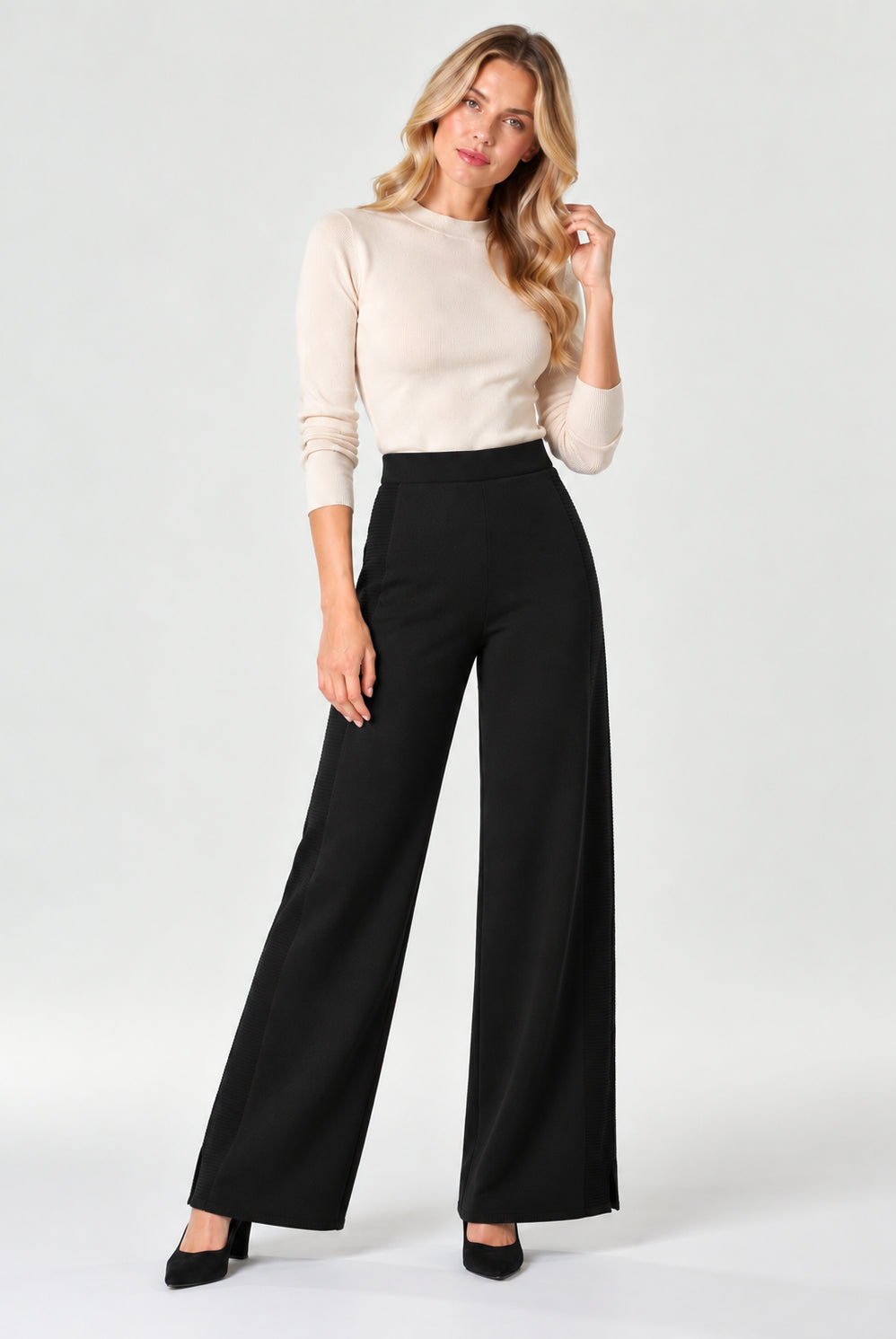 Pantalone in viscosa stretch Emmfoggia Nero 2625336011200 016 EMME MARELLA